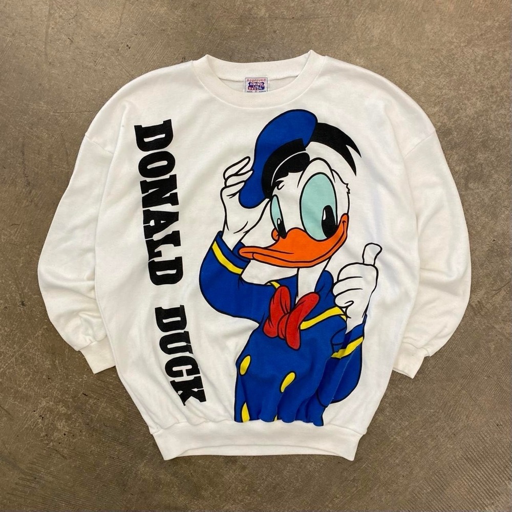 Vintage Donald Ducks Disney 90s Breakthrough Double Sided AOP Sweatshirt Large